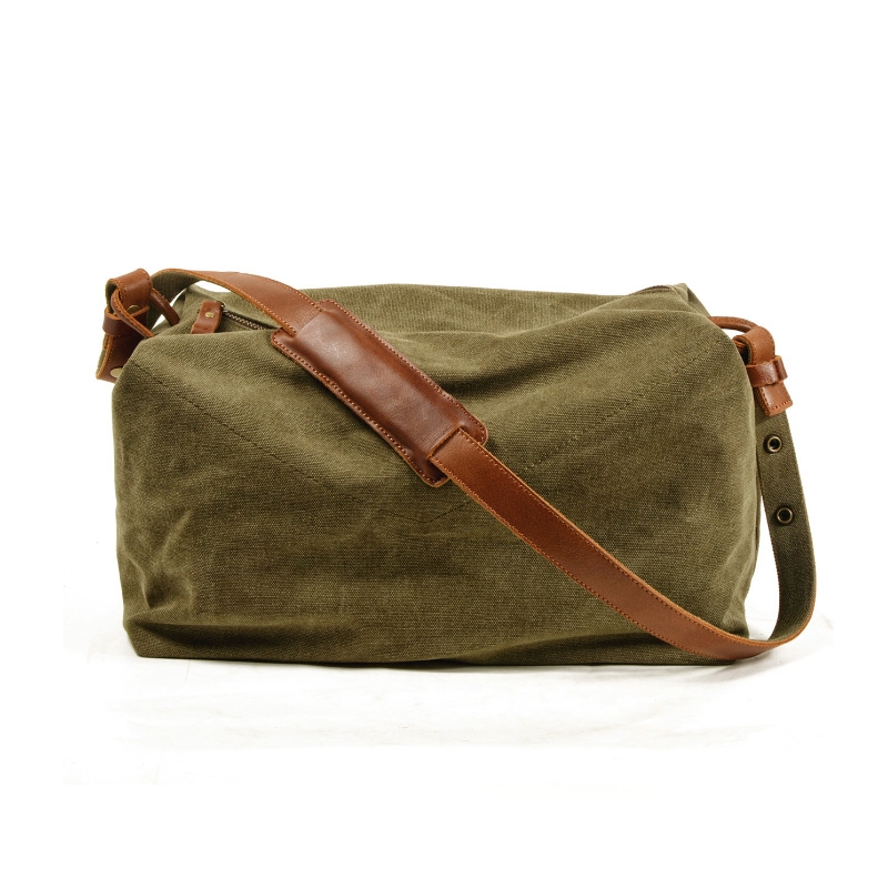 canvas leather sling bag